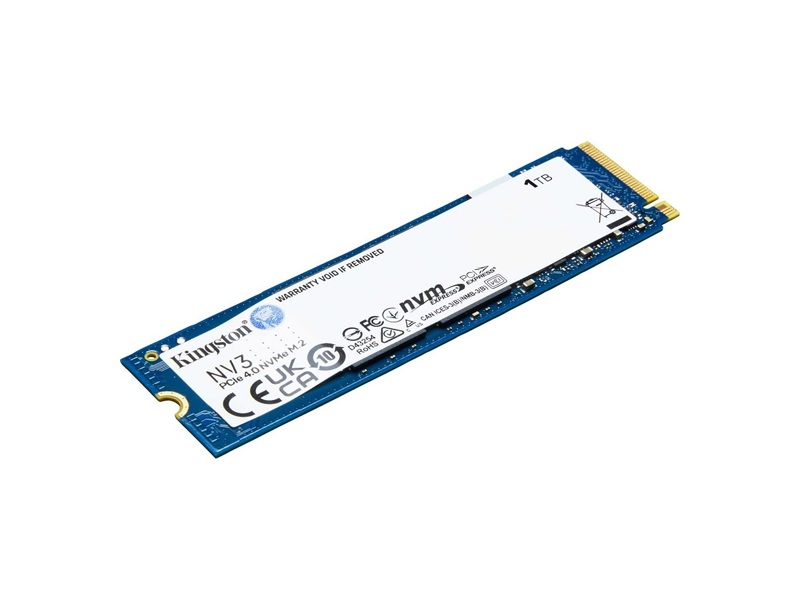 SNV3S/1000G  Kingston SSD NV3, 1000GB, M.2(22x80mm), NVMe, PCIe 4.0 x4, 3D TLC, R/ W 6000/ 4000MB/ s, TBW 320, DWPD 0.3