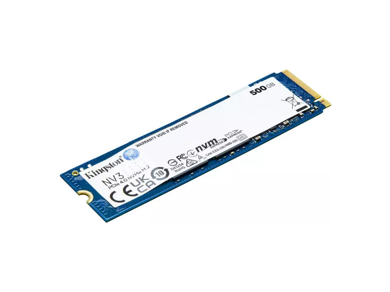 SNV3S/500G  Kingston SSD NV3, 500GB, M.2(22x80mm), NVMe, PCIe 4.0 x4, 3D TLC, R/ W 5000/ 3000MB/ s, TBW 160, DWPD 0.3