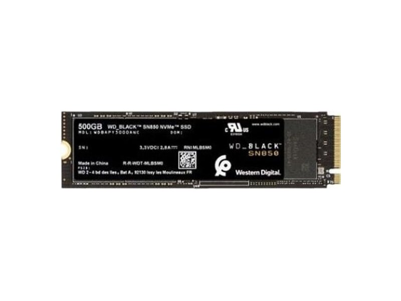 WDBAPY5000ANC  SSD WD M.2 2280 500GB SN850 NVME BLACK WDBAPY5000ANC-WRSN