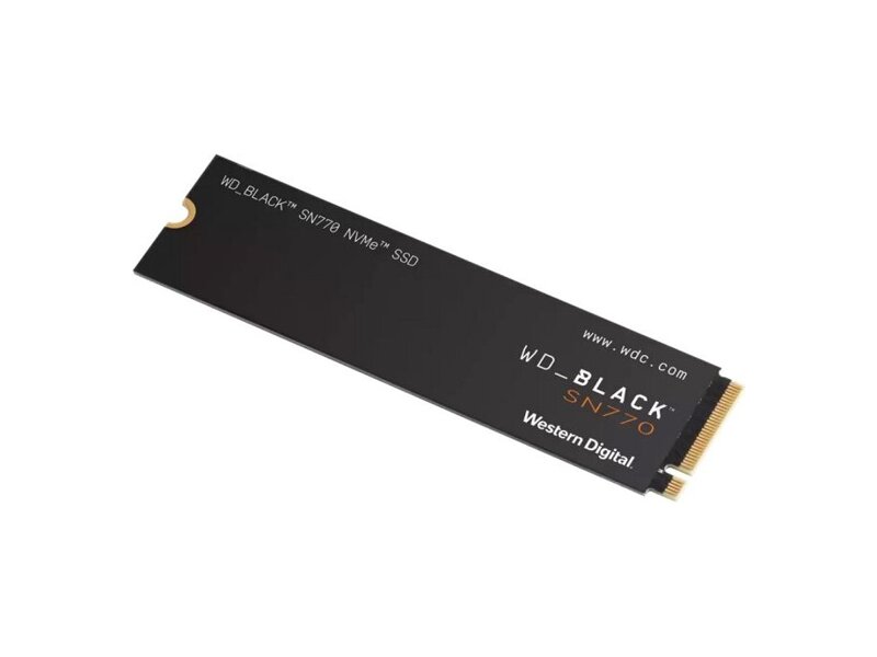 WDS100T3X0E  WD SSD Black SN770 NVMe, 1.0TB, M.2(22x80mm), NVMe, PCIe 4.0 x4, 3D TLC, R/ W 5150/ 4900MB/ s, IOPs 740 000/ 800 000, TBW 600, DWPD 0.3