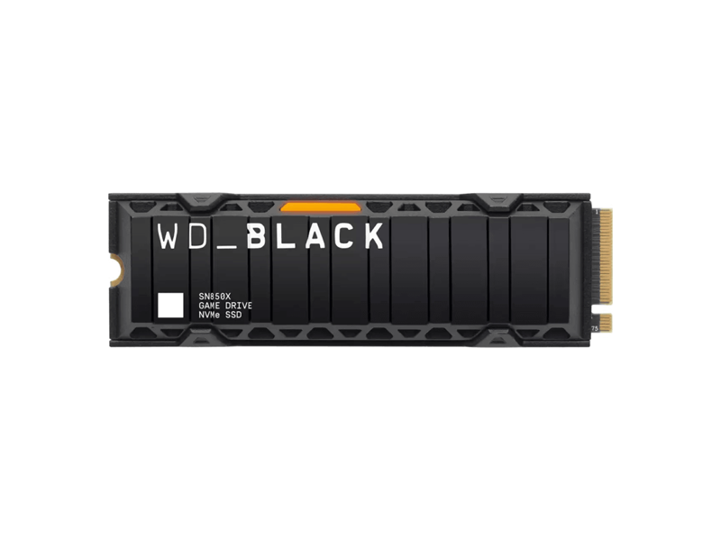 WDS200T2XHE  SSD WD Black SN850X, 2.0TB, M.2 (22x80mm), NVMe, PCIe 4.0 x4, 3D TLC, R/ W 7300/ 6600MB/ s, IOPs 1 200 000/ 1 100 000, TBW 1200, DWPD 0.3, with Heat Spreader 1