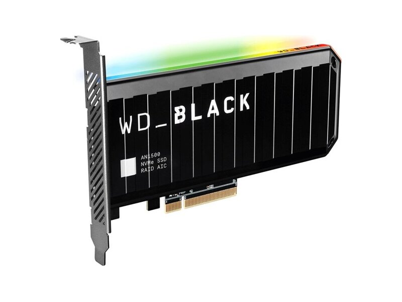 WDS200T1X0L  SSD WD Black AN1500 NVMe AIC, 2.0TB, PCIE (176mm), NVMe, PCIe 3.0 x8, R/ W 6500/ 4100MB/ s, with RGB Heat Spreader 2