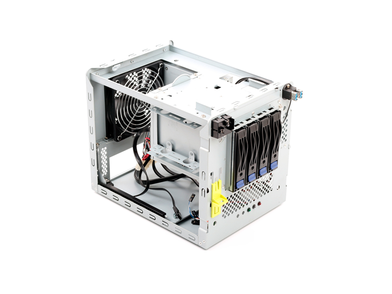6130959  Серверный корпус InWin MS04-2(PF052)/ 1U Flex PSU/ miniITX/ 4x3.5''/ 2.5'' SATA/ SAS/ 1
