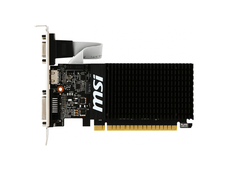 912-V809-2016  Видеокарта MSI GT 710 2GD3H LP DDR3 MSI GT710 2GD3H LP (RTL) D-Sub+DVI+HDMI GeForce GT710