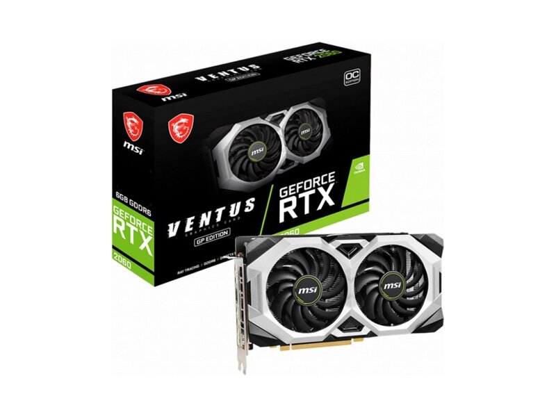 RTX 2060 VENTUS GP OC  Видеокарта MSI GeForce RTX 2060 VENTUS GP OC NVIDIA GeForce RTX 2060 6GB 192bit GDDR6 PCI-E Gen3 HDMI 3xDP