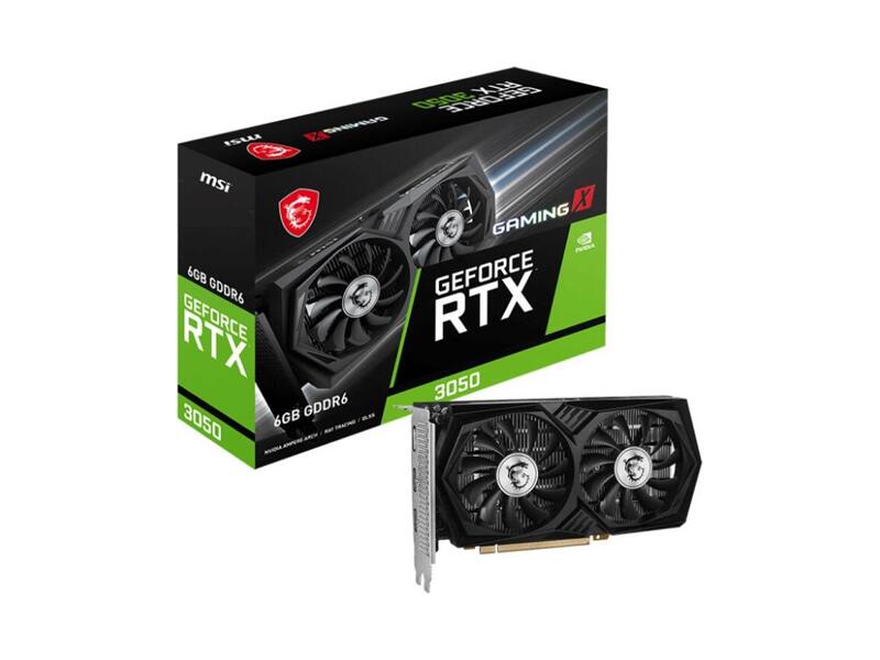 RTX-3050-GAMING-X-6G  Видеокарта MSI NVIDIA GeForce RTX 3050 6 Гб GDDR6 96 бит PCIE 4.0 16x Memory 1500 МГц RTX3050GAMINGX6G