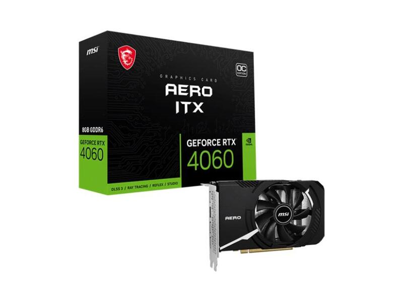 RTX 4060 AERO ITX 8G OC  Видеокарта MSI NVIDIA GeForce RTX 4060 8GB GDDR6 128bit/ PCI-E Gen4 / 3xDP/ HDMI