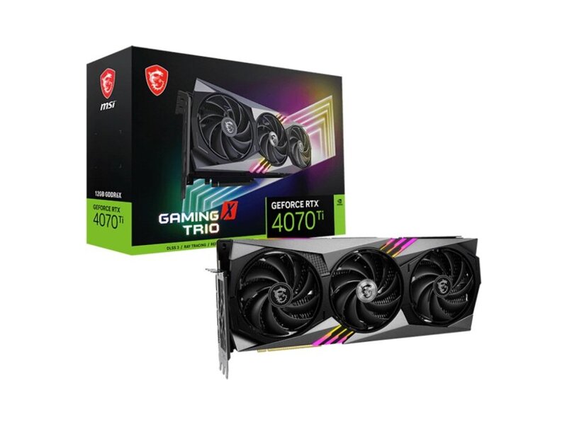 RTX 4070 Ti GAMING X TRIO 12G  Видеокарта MSI GeForce RTX 4070 Ti GAMING X TRIO RTX 4070 Ti GAMING X TRIO 12G 12GB 192bit GDDR6X PCI-E Gen4 HDMI 3xDP