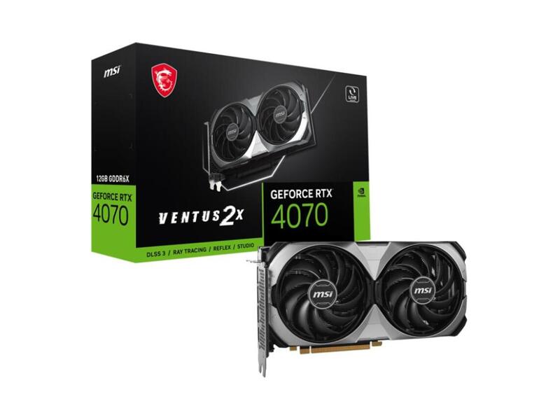 RTX-4070-VENTUS-2X-E-12G  Видеокарта MSI PCIE16 RTX4070 12GB RTX 4070 VENTUS 2X E 12G