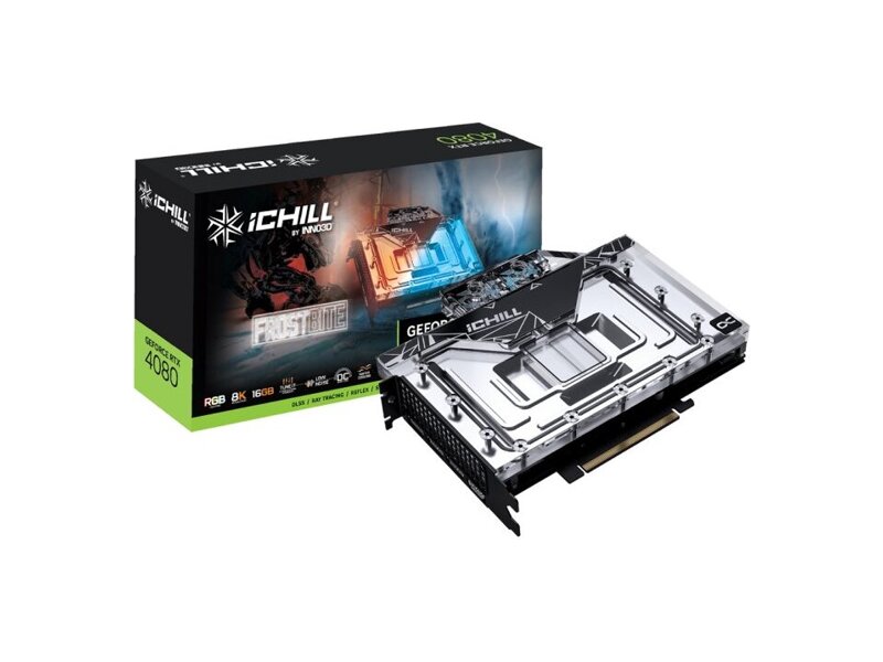 C4080-166XX-1870FB  Видеокарта INNO3D RTX4080 ICHILL FROSTBITE 16GB GDDR6X 256-bit DPx3 HDMI 2565MHz/ 22.4Gbps 13440 GA104C870