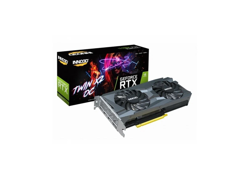 N306T2-08D6X-119032DH  Видеокарта INNO3D RTX3060Ti TWIN X2 OC LHR 8GB GDDR6 256bit HDMI 3xDP LHR RTL