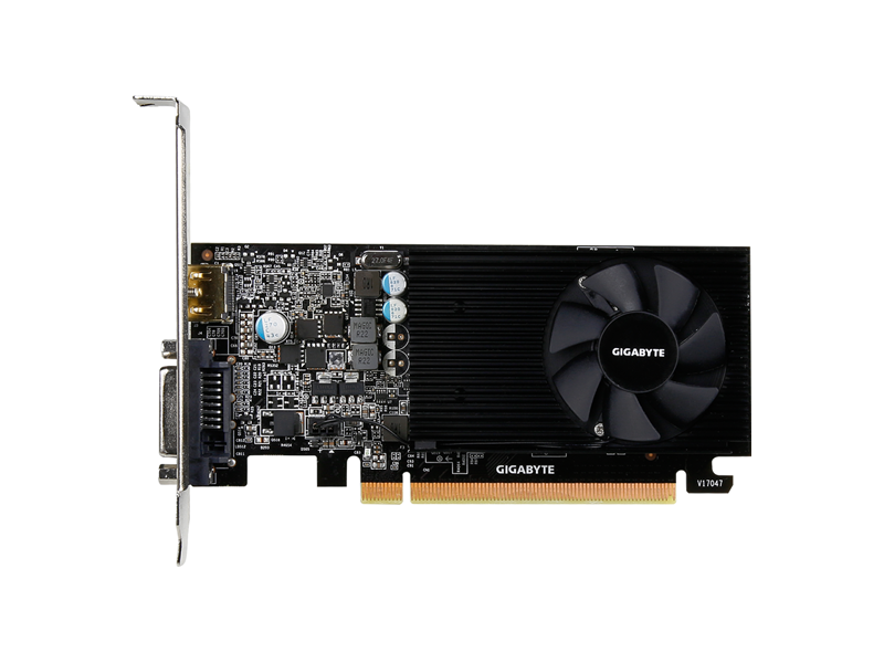 GV-N1030D5-2GL  Видеокарта Gigabyte PCI-E GV-N1030D5-2GL nVidia GeForce GT 1030 2048Mb 64bit GDDR5 1227/ 6008 DVIx1/ HDMIx1/ HDCP Ret low profile 2