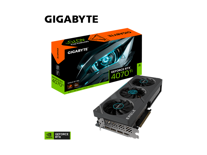 GV-N407SEAGLE OC-12GD  Видеокарта Gigabyte PCI-E 4.0 GV-N407SEAGLE OC-12GD NVIDIA GeForce RTX 4070 Super 12Gb 192bit GDDR6X 2475/ 21000 HDMIx1 DPx3 HDCP Ret