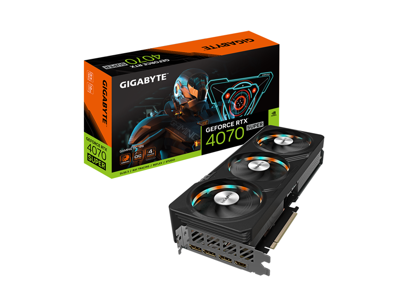 GV-N407SGAMING OC-12GD  Видеокарта Gigabyte PCI-E 4.0 GV-N407SGAMING OC-12GD NVIDIA GeForce RTX 4070 Super 12Gb 192bit GDDR6X 2595/ 21000 HDMIx1 DPx3 HDCP Ret