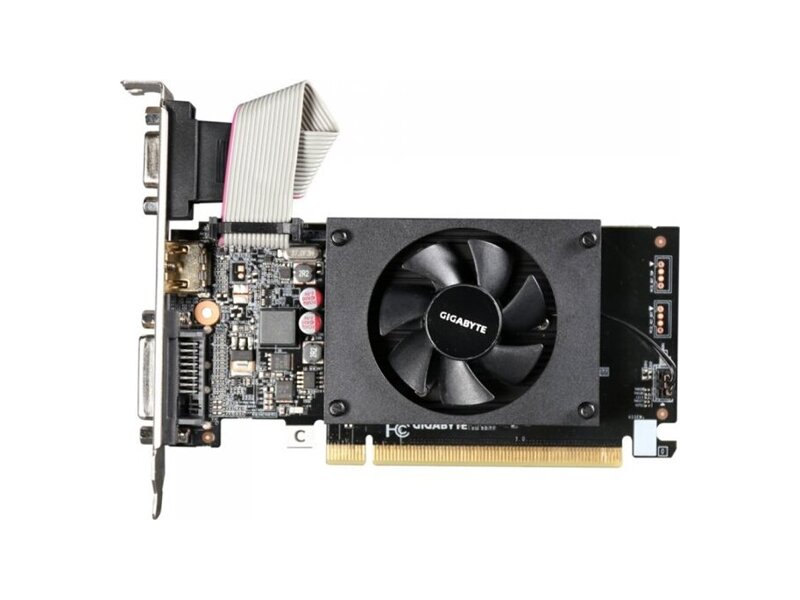 GV-N710D3-2GL 2.0  Видеокарта Gigabyte PCI-E GV-N710D3-2GL 2.0 NVIDIA GeForce GT 710 2GB 64bit DDR3 DVI HDMI CRT HDCP Ret low profile