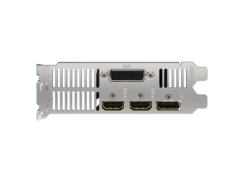 GV-N1656D6-4GL  Видеокарта Gigabyte PCI-E GV-N1656D6-4GL NVIDIA GeForce GTX 1650 4096Mb 128 GDDR6 1590/ 12000 DVIx1/ HDMIx2/ DPx1/ HDCP Ret low profile 3
