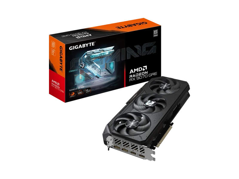 GV-R907GREGAMING OC-12GD  Видеокарта GIGABYTE Radeon RX 9070 GRE GAMING OC 12G Radeon RX 9070 GRE 12GB 192bit GDDR6 PCI-E Gen5 2xHDMI 2xDP