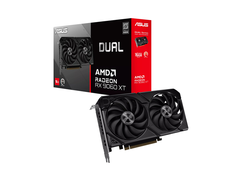 90YV0LG2-M0NA00  Видеокарта ASUS Dual Radeon RX 9060 XT 16GB 16GB 128bit GDDR6 PCI-E Gen5 HDMI 2xDP 3