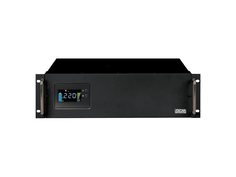 KIN-2200AP-RM-3U-LCD  ИБП Powercom Smart-UPS King Pro RM, Интерактивная, 2200 ВА / 1800 Вт, Rack, IEC, LCD, Serial+USB, USB, SmartSlot