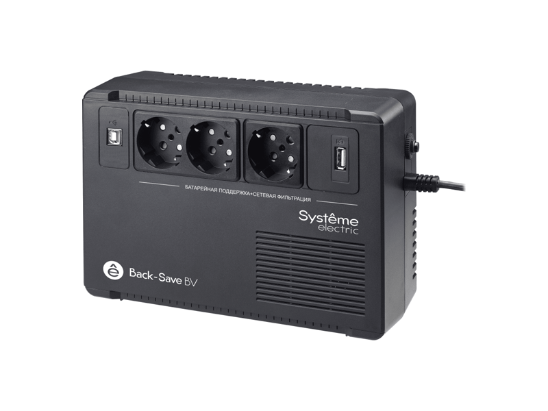BVSE400RS  UPS Systeme Electriс Back-Save, 400VA/ 240W, 230V, Line-Interactive, AVR, 3xSchuko, USB charge(type A), USB