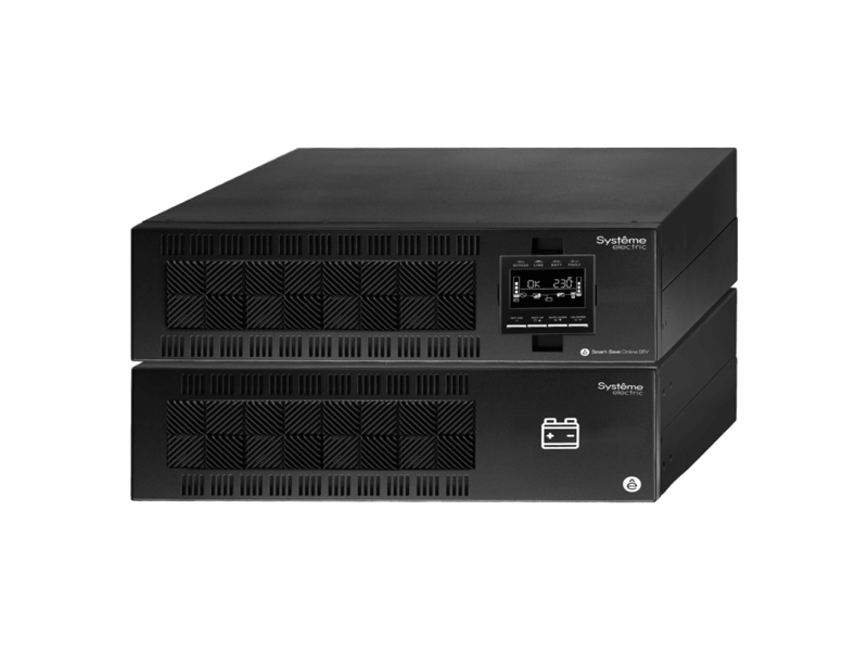 SRVSE10KRTXLI6U  UPS Systeme Electriс Smart-Save Online SRV, 10000VA/ 9000W, On-Line, Extended-run, Rack 6U(Tower convertible), LCD, Out: Hardwire, SNMP Intelligent Slot, USB, RS-232