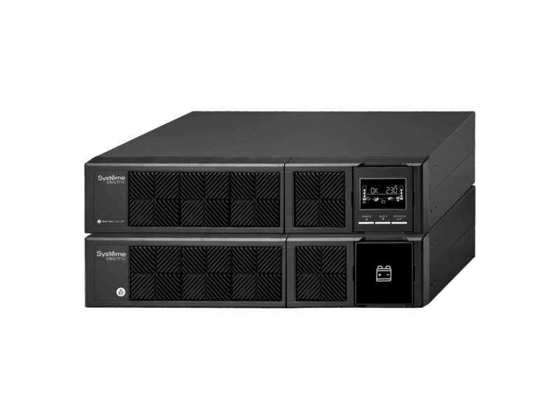 SRVSE1KRTXLI  UPS Systeme Electriс Smart-Save Online SRV, 1000VA/ 900W, On-Line, Extended-run, Rack 2U(Tower convertible), LCD, Out: 6xC13, SNMP Intelligent Slot, USB, RS-232