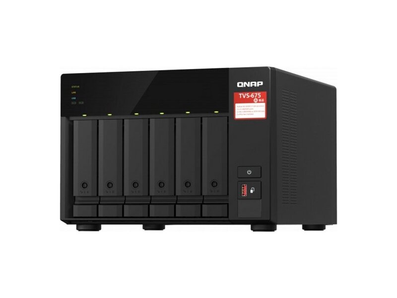 TVS-675-8G  СХД QNAP TVS-675-8G/ 8GB/ 6 x 3.5''2.5'' SATA 6G/ 2 x M.2 2280 PCI-E Gen3/ SATA 6G/ 2x PCI-E Gen3 x4/ 4xUSB/ HDMI2 x2.5G/ 1G/ 100M