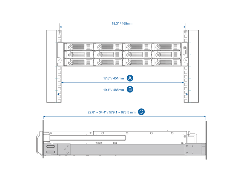 RAIL-A03-57  Рельсы QNAP RAIL-A03-57 Rail kit
