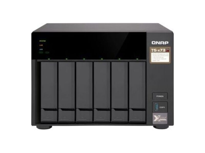 TS-673-4G  Сетевое хранилище QNAP TS-673-4G NAS, 6x3.5''/ 2.2'' SATA 6G, 2xM.2 2280, 4GB, 4xUSB, 4xRJ45
