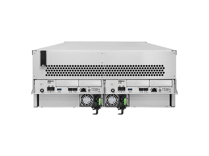 GS3060R02CLFD-8U32  EonStor GS 3000 Gen2 4U/ 60bay, cloud-integrated unified storage, supports NAS, SAN, object protocol and cloud gateway, dual redundan t controller subsystem by one drawer including 4x12Gb/ s SAS EXP. Ports, 8x10GbE ports(SFP+), 4x host board slot(s), 4x4G 3
