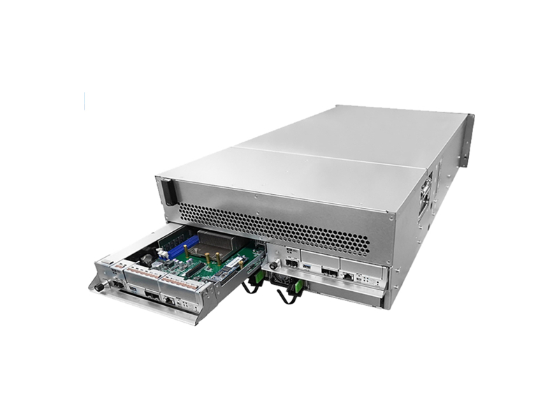 GS3060R02CLFD-8U32  EonStor GS 3000 Gen2 4U/ 60bay, cloud-integrated unified storage, supports NAS, SAN, object protocol and cloud gateway, dual redundan t controller subsystem by one drawer including 4x12Gb/ s SAS EXP. Ports, 8x10GbE ports(SFP+), 4x host board slot(s), 4x4G 2