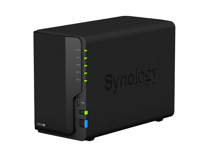 DS220+  Synology DS220+ DC 2, 0GhzCPU/ 2GB(upto6)/ RAID0, 1/ up to 2HDDs SATA(3, 5'' 2, 5'')/ 2xUSB3.0/ 2GigEth/ iSCSI/ 2xIPcam(up to 25)/ 1xPS / 2YW (repl DS218+) 1