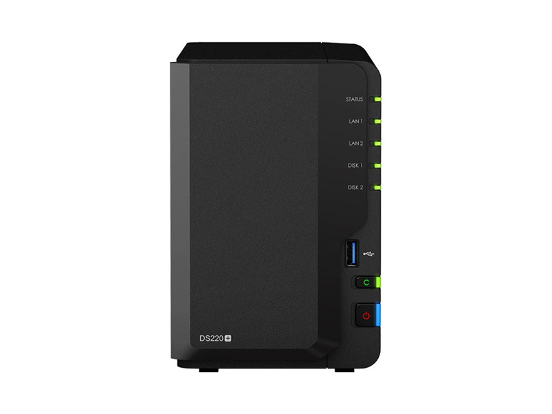 DS220+  Synology DS220+ DC 2, 0GhzCPU/ 2GB(upto6)/ RAID0, 1/ up to 2HDDs SATA(3, 5'' 2, 5'')/ 2xUSB3.0/ 2GigEth/ iSCSI/ 2xIPcam(up to 25)/ 1xPS / 2YW (repl DS218+) 3