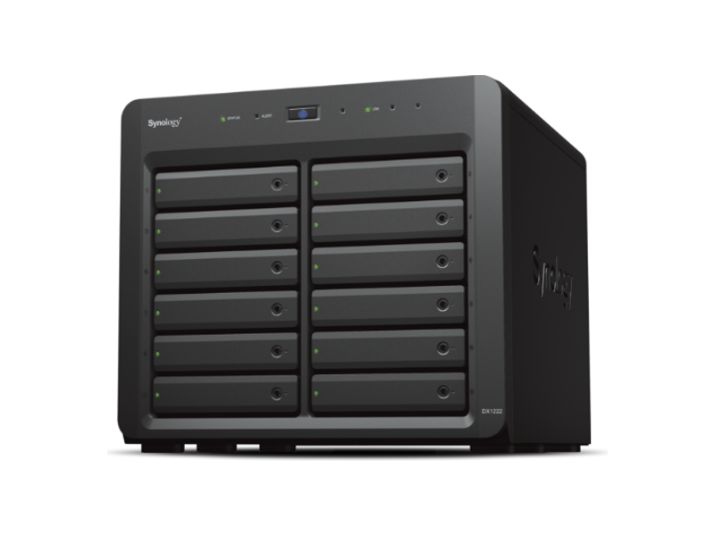 DX1222  Модуль расширения Synology Expansion Unit for DS3622xs+, DS2422+/ upto 12hot plug HDDs SATA(3, 5'' or 2, 5'')/ 1xPS incl Infiniband Cbl''