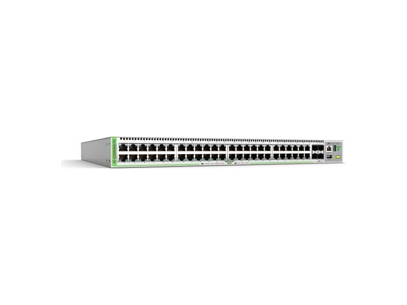 AT-GS980MX/52-50  Allied Telesis L3 Stackable Switch, 48x 10/ 100/ 1000-T, 4xSFP+ Ports and a single fixed power supply, EU Power Cord