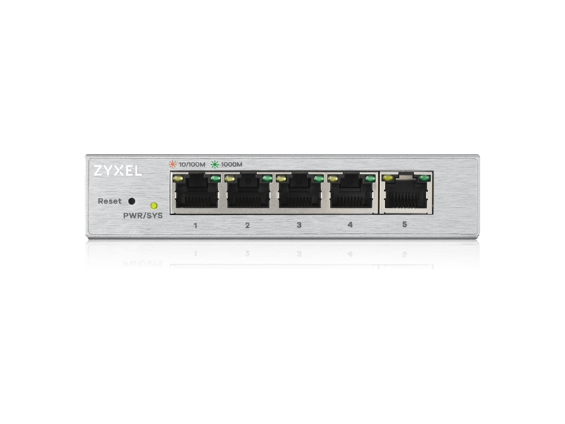 GS1200-5-EU0101F  Smart L2 коммутатор Zyxel GS1200-5 5xGE, настольный, бесшумный, с поддержкой VLAN, IGMP, QoS и Link Aggregation