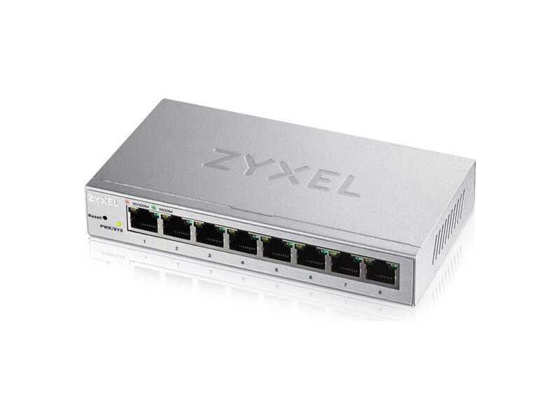 GS1200-8-EU0101F  Smart L2 коммутатор Zyxel GS1200-8 8xGE, настольный, бесшумный, с поддержкой VLAN, IGMP, QoS и Link Aggregation