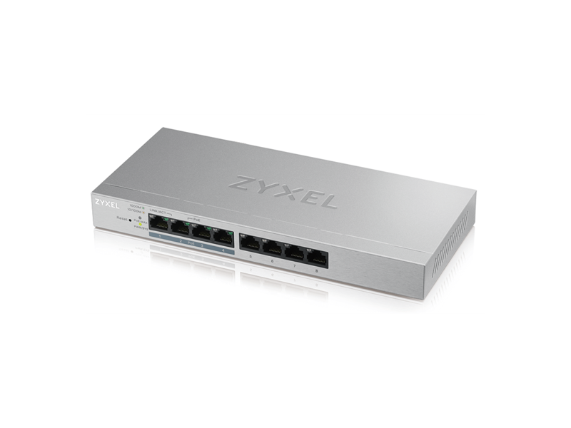 GS1200-8HPV2-EU0101F  Smart L2 коммутатор PoE+ Zyxel GS1200-8HP v2 webmanaged Switch, 4x PoE, 60 Watt