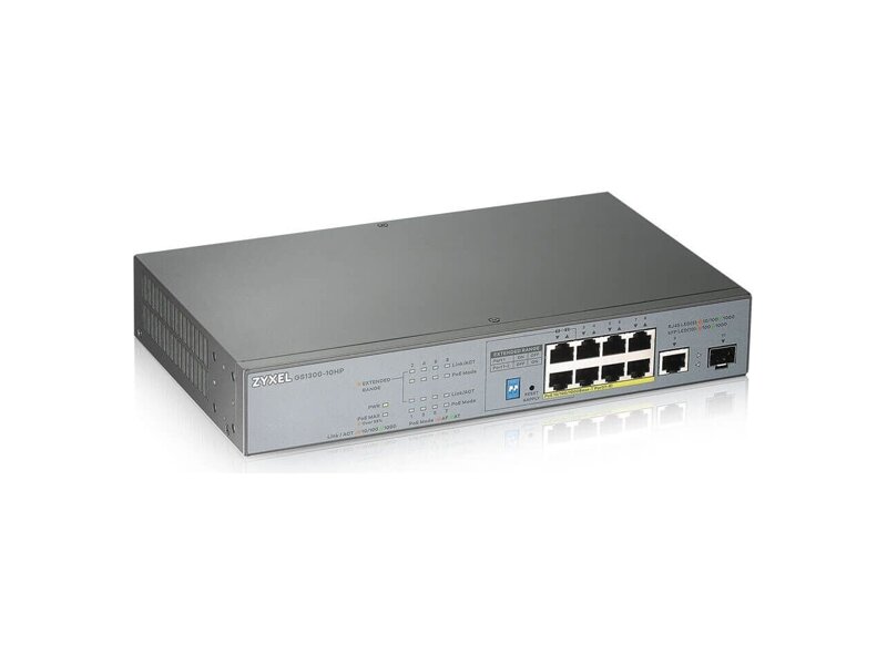 GS1300-10HP-EU0101F Коммутатор Zyxel GS1300-10HP-EU0101F 9G 1SFP 8PoE+ 130W неуправляемый
