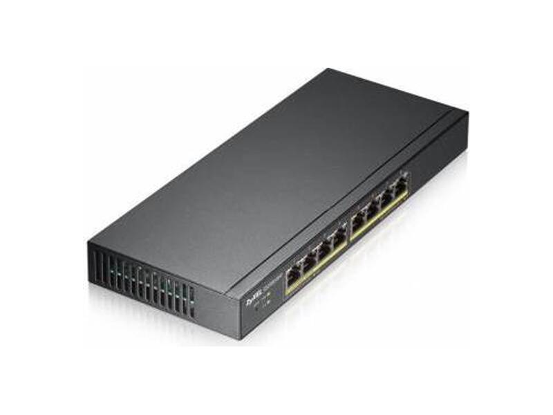 GS1900-8HP-EU0102F  Коммутатор ZYXEL GS1900-8HP Smart L2 PoE + Switch 8xGE PoE + Desktop Silent 70W PoE Budget