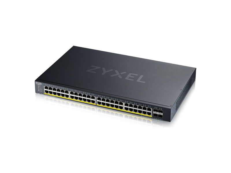 XGS1935-52HP-EU0101F  Маршрутизатор XGS1935-52HP, 52 Port Smart Managed PoE Switch, 48x Gigabit PoE and 4x 10G SFP+, hybrid mode, standalone or NebulaFlex Cloud, 375 Watt PoE