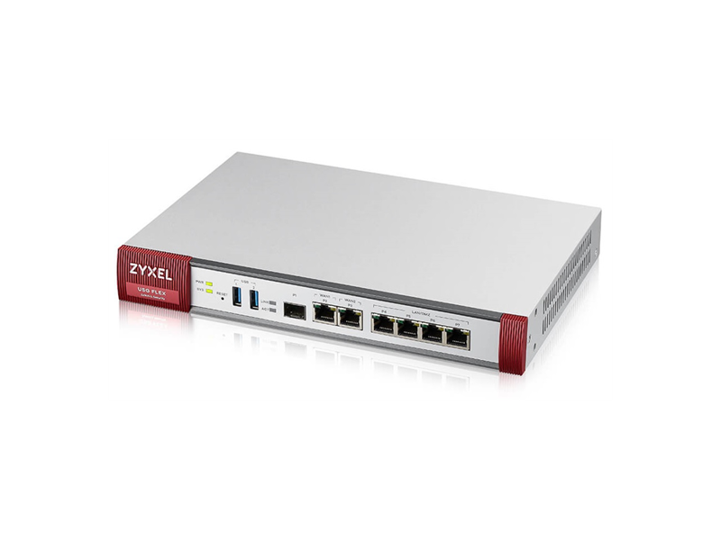 USGFLEX200-EUCI02F  Межсетевой экран и Wi-Fi контроллер Zyxel USG FLEX 200 с подписками на 1 год (AS, AV, CF, IDP, SecuReporter), Rack, 3xWAN GE (2xRJ-45 и 1xSFP), 4xLAN/ DMZ GE, 2xUSB3.0, AP Controller (8/ 40), NebulaFlex Pr