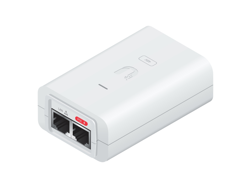 POE-24-24W-G-WH  Инжектор PoE Ubiquiti Gigabit, 24V/ 1A 24W white