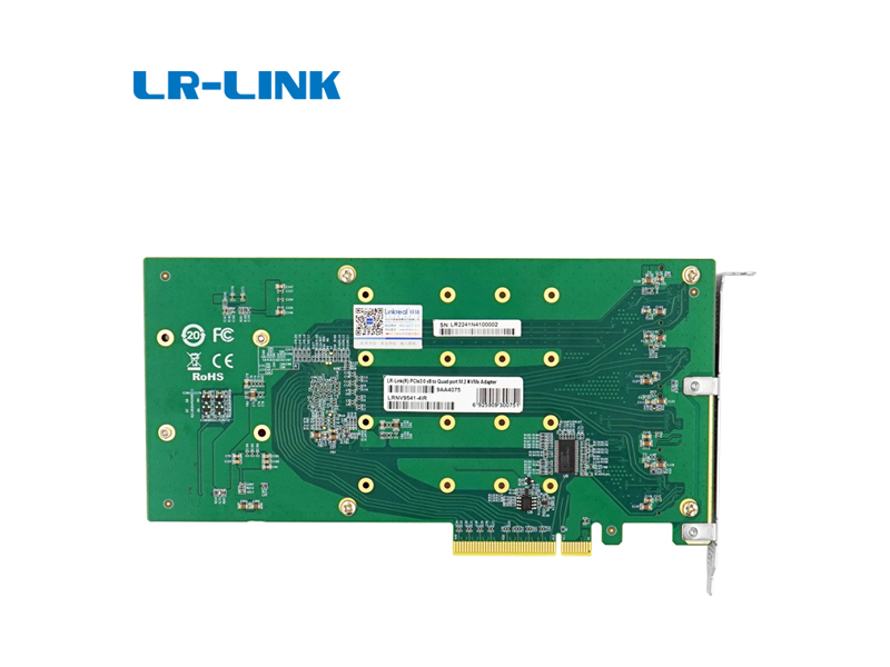 LRNV9541-4IR  LR-Link RIDE adapter for SSD/ PCIe x8 4-port M.2 NVMe Adapter