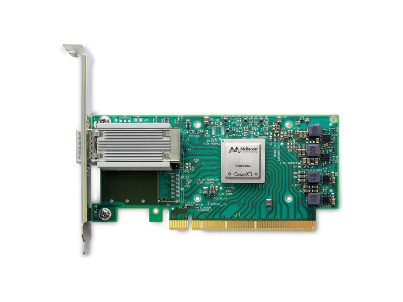 MCX515A-CCAT  Адаптер Mellanox MCX515A-CCAT ConnectX-5 EN network interface card, 100GbE single-port QSFP28, PCIe3.0 x16, tall bracket, ROHS R6
