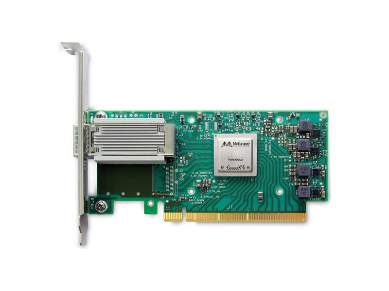 MCX555A-ECAT  Адаптер Mellanox MCX555A-ECAT ConnectX-5 VPI adapter card, EDR IB (100Gb/ s) and 100GbE, single-port QSFP28, PCIe3.0 x16, tall bracket, ROHS R6
