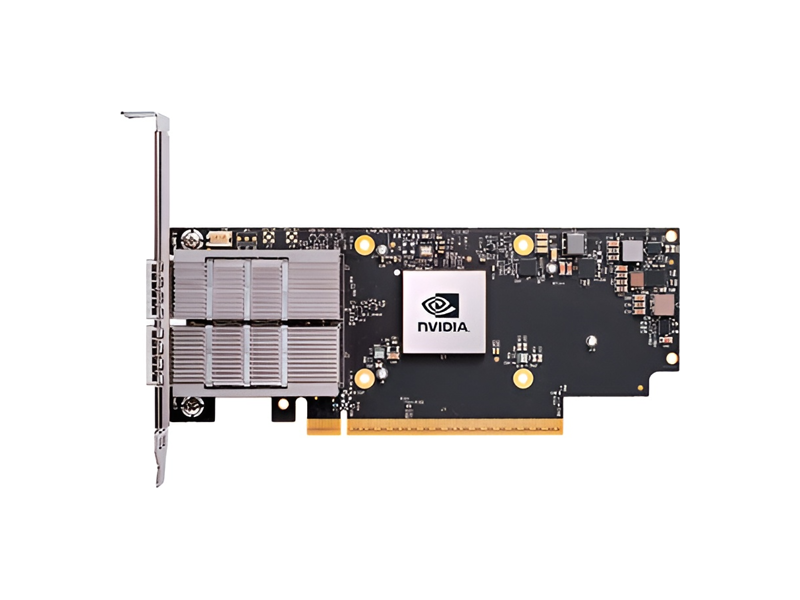 MCX755106AS-HEAT  Сетевая карта Infiniband/ NVIDIA ConnectX-7 HHHL Adapter Card, 200GbE (default mode) / NDR200 IB, Dual-port QSFP112, PCIe 5.0 x16 with x16 PCIe extension option, Crypto D isabled, Secure Boot Enabled, Tall bracket