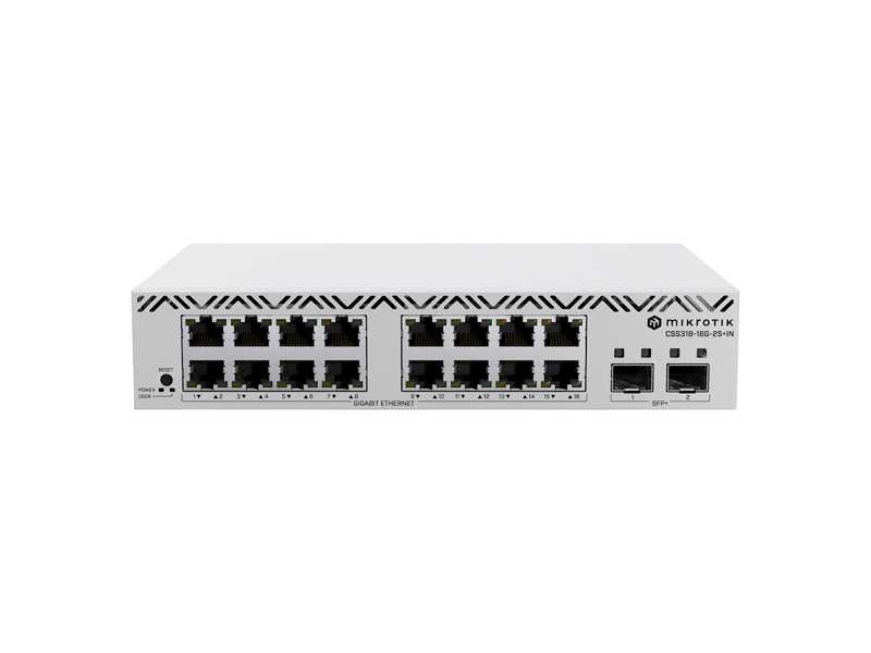 CSS318-16G-2S+IN  Маршрутизатор MikroTik Cloud Smart Switch CSS318-16G-2S+IN 16x10/ 100/ 1000, 2xSFP+,