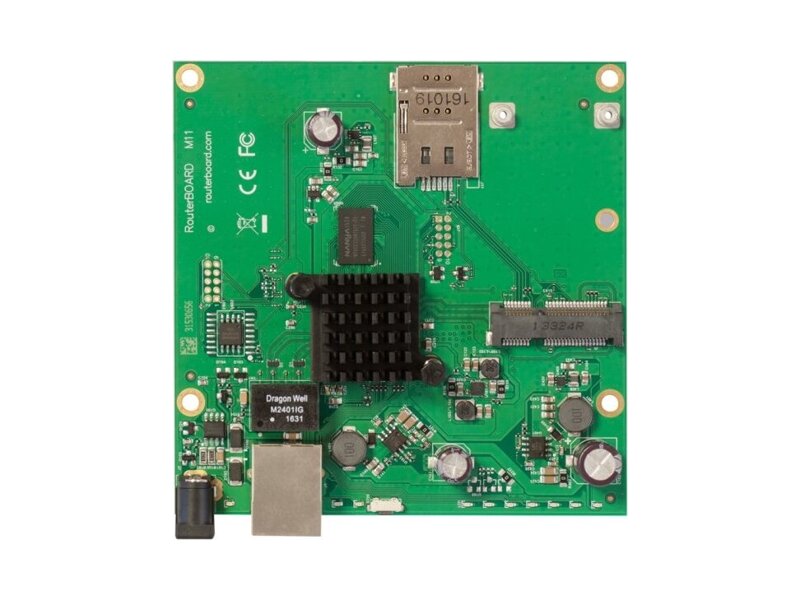 RBM11G  Маршрутизатор MikroTik RouterBOARD M11G with Dual Core 880MHz CPU, 256MB RAM, 1x Gbit LAN, 1x miniPCI-e, RouterOS L4