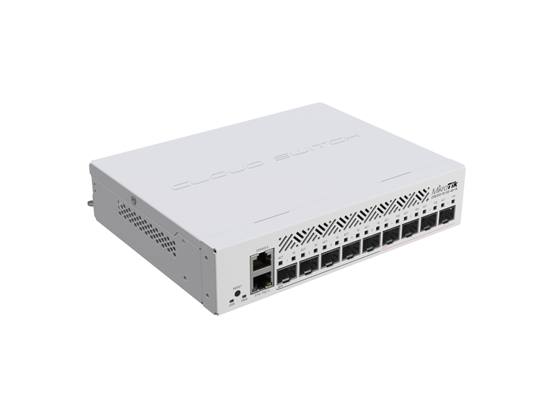 CRS310-1G-5S-4S+IN  Коммутатор MikroTik Cloud Router Switch CRS310-1G-5S-4S+IN with 800 MHz CPU, 256 MB RAM, 4xSFP+, 5xSFP cages, 1xGBit LAN port, RouterOS L5, desktop case, rackmount ears, PSU